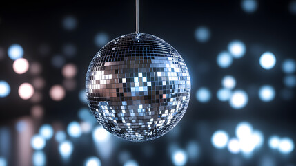 Obraz premium Isolated silver disco ball lighting in a nightclub