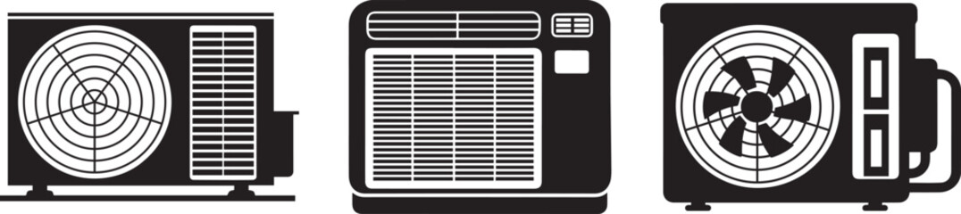 Air Conditioner ac bundle Silhouette Vector