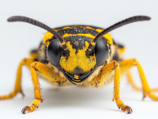 Fototapeta premium Close-up of a yellow and black wasp.