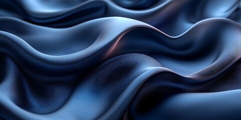 Fototapeta premium Blue fabric waves, elegant texture, background design