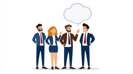 Business Team Collaboration with Speech Bubble for Ideas Sharing