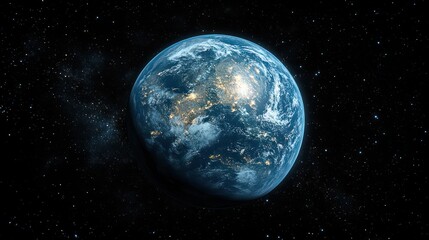Naklejka premium Earth from Space: A Stunning Celestial View of Our Planet at Night