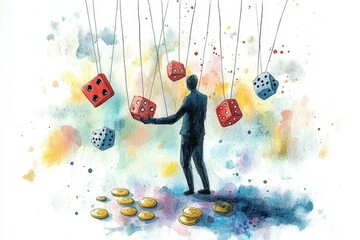 Fototapeta premium The Puppet of Luck, Gambling Disorder