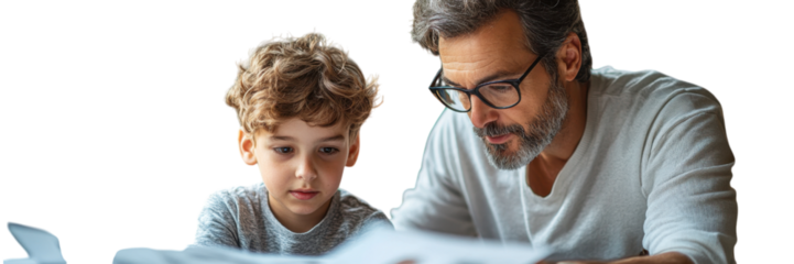 Teacher reviewing student assignment, attentive gaze, minimalist setting, emphasis on education and mentorship, fostering creativity and learning