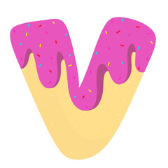 English donut letters cute clipart