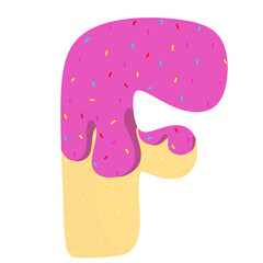 English donut letters cute clipart