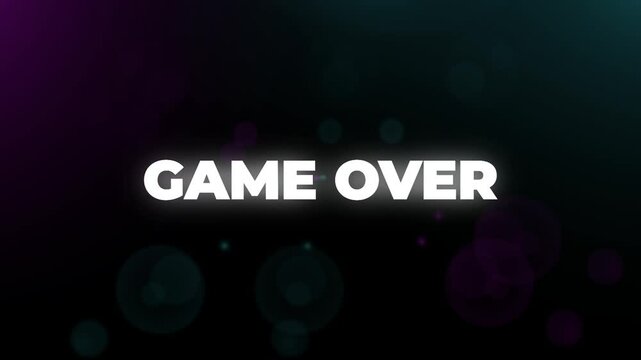 Game Over text animated with glitch effect