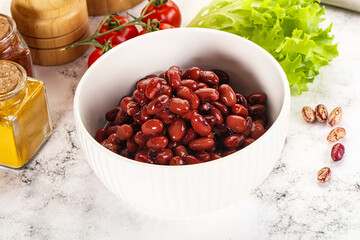 Canned red beans in the bowl