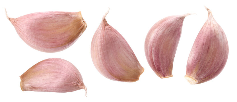 garlic cloves isolated, transparent PNG, PNG format, cut out, collection