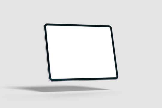 Blank floating landscape tablet pc mockup