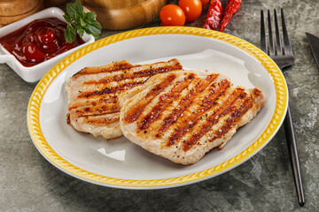 Tasty grilled pork meat steak