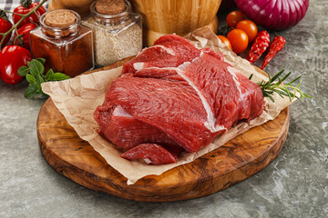 Raw beef meat piece for cooking