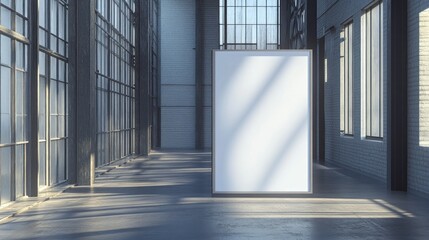 Blank Billboard in Industrial Loft Setting