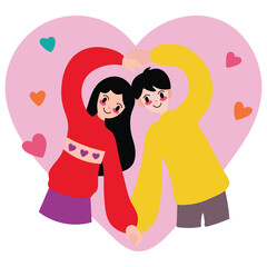 valentine card with love couple