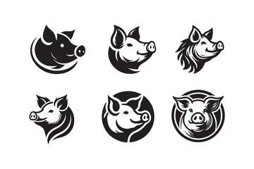 pig silhouette vector illustration icon isolated on a white background