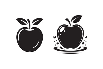 apple silhouette vector illustration isolated on a white background