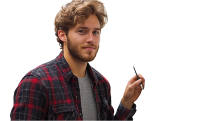 Teacher engaged in lesson, whiteboard filled with notes, minimalistic style, clean white backdrop, emphasis on education and clarity