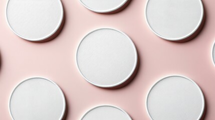 Blank White Round Patch Mockup from Top View, Ideal for Logo Design or Branding Applications in Creative Projects. 