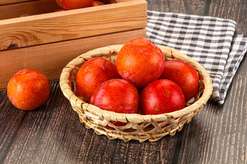 Fresh sweet juicy  purple plums