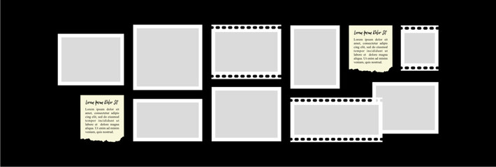 Pictures or photos frame collage layout abstract photo frames and digital photo wall template