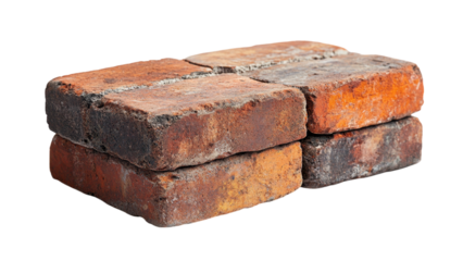 Stack of red bricks, organized arrangement, minimalistic aesthetic, clean white backdrop, modern simplicity, architectural detail