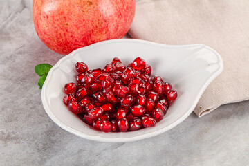 Ripe sweet red pomegranate seeds