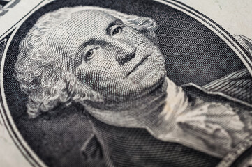 Porträt auf der 1 US Dollar Banknote