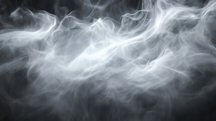 Obraz premium Abstract White Smoke Swirls Against Dark Background
