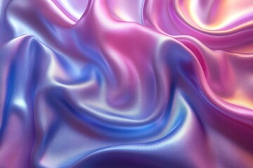 Obraz premium Abstract Iridescent Silk Fabric Texture: A Dreamy Swirl of Purple and Blue Hues