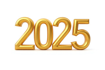 Three large golden numbers 2025 with textured metallic appearance