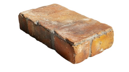 Textured brick with subtle flaws, gentle shadow on a clean white surface, minimalistic elegance in a contemporary setting