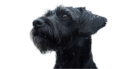 Schnauzer with Trimmed Beard, Minimalist Style, Clean White Background, Elegant Canine Portrait