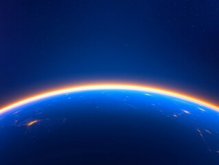 Obraz premium Stunning view of earth horizon at sunrise from space
