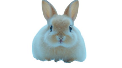 Floppy Eared Rabbit Serenity, a calm bunny with droopy ears on a pristine white backdrop, embodying simplicity and tranquility.