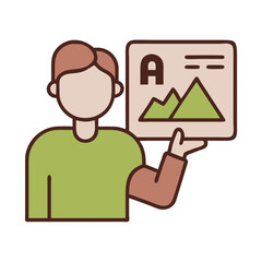 Woman with Speech Bubbles Vector – Perfect for Assistance and Chat Graphics