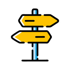 Decision-Making Signpost Vector – Ideal for Wayfinding and Pathfinding Graphics