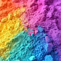 Fototapeta premium Close-up of colorful Holi powder texture