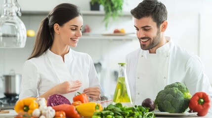 A nutritionist explaining a food pyramid to a client, showing how to incorporate proper nutrition into daily meals. 
