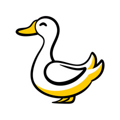 Adorable Duck Vector Graphic – Free and Premium Yellow Duck Illustration
