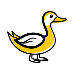Adorable Duck Vector Graphic – Free and Premium Yellow Duck Illustration