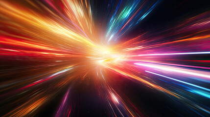 Dynamic Abstract Light Burst: Vibrant Rays and Glowing Energy