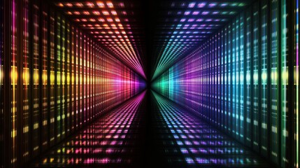 Obraz premium Kaleidoscopic Light Tunnel: A Symphony of Color and Light