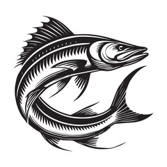 Tarpon fish vector illustration, Sea fish Clipart Design