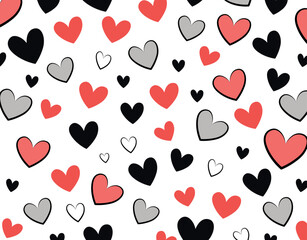 Minimalistic Hearts Random Pattern Design