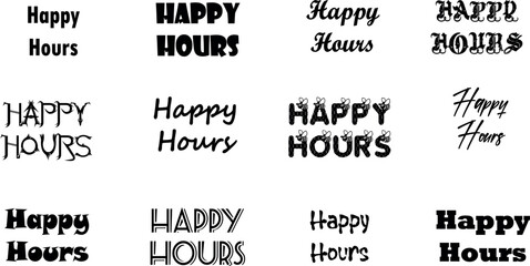 hour, happy, illustration, vector, retro, beverage, drink, alcohol, bar, symbol, banner, graphic, design, concept, text, sign, badge, glass, business, cocktail, isolated, icon, card, poster, vintage, 