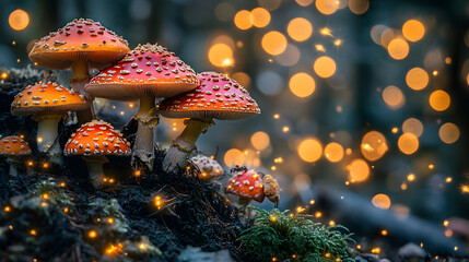 An Enchanted Forest of Colorful Mushrooms that Invite Exploration and Wonder