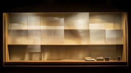 Illuminated Display Case: A Study in Light and Shadow