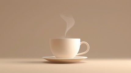 A simple vector of a cup of coffee with steam rising, representing the classic morning coffee ritual 