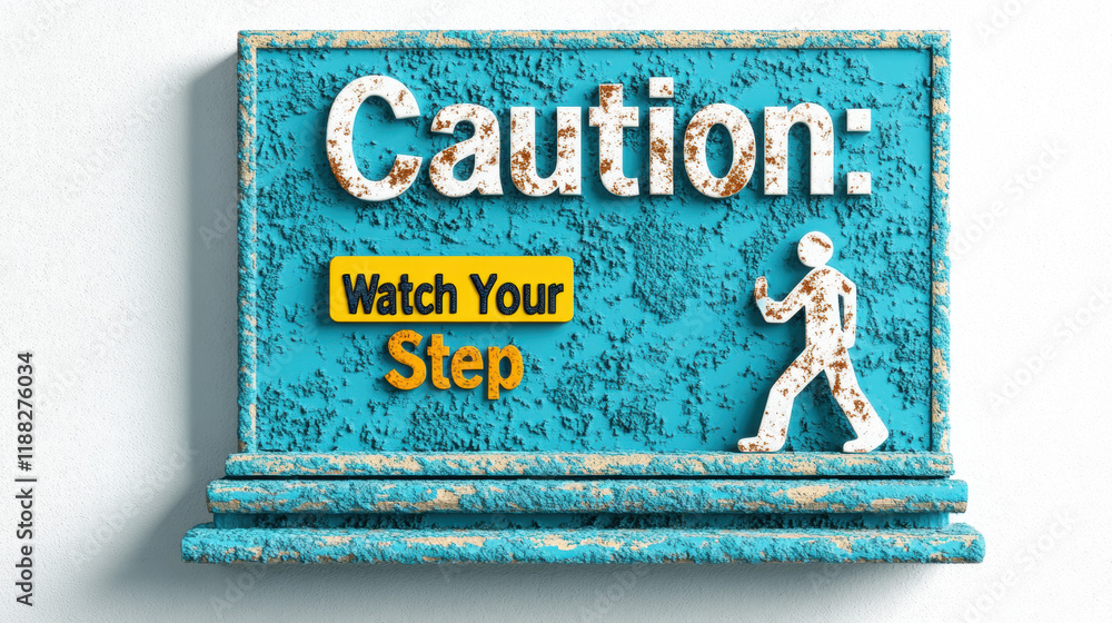 Poster safety aspects, a high-fidelity 3d illustration of a person using handrails, showcasing modern desig