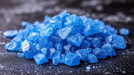 Vibrant Blue Crystal Salt Pile Close Up
